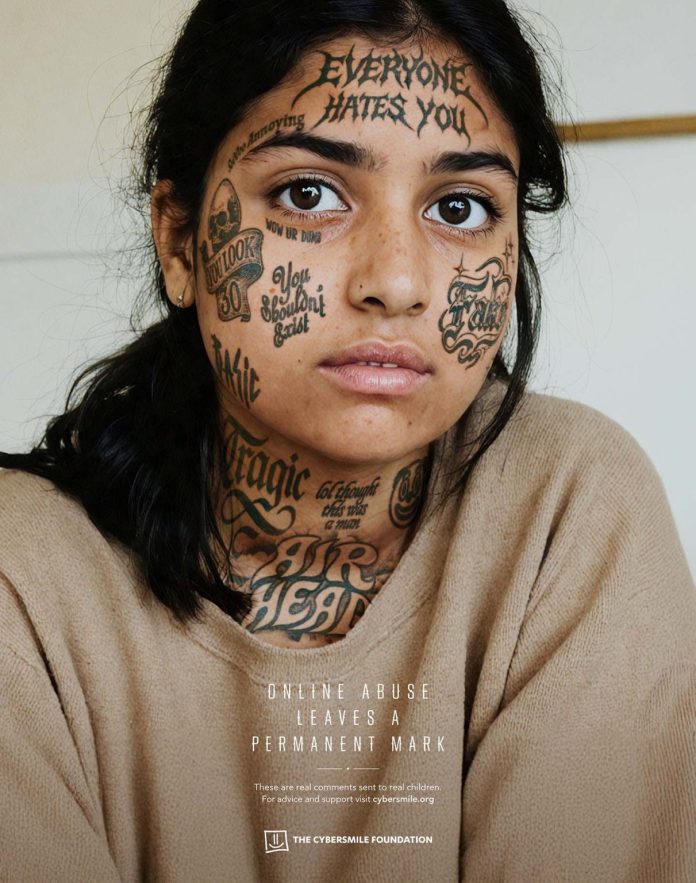 Cybersmile Uses Tattooed Faces to Show the Long-Lasting Effects of Online Abuse on Young People
