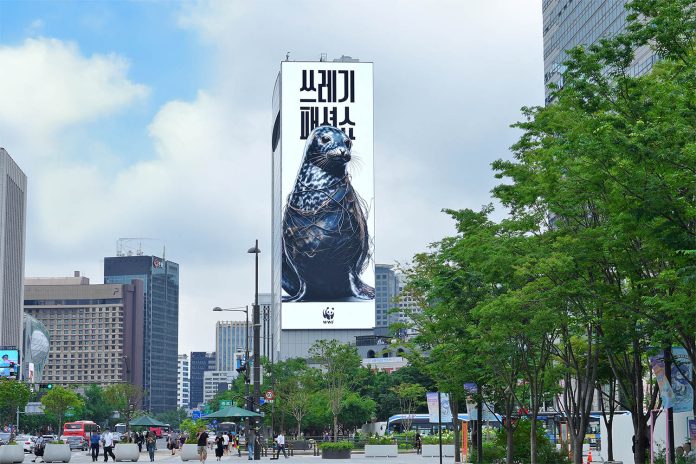 WWF's OOH campaign has up close look at animals entangled in litter to raise alarm about plastic pollution